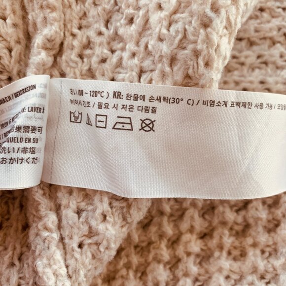 ABERCROMBIE & FITCH Oatmeal Mixed Knit Long Sleeve Sweater Sz M - Picture 5 of 12